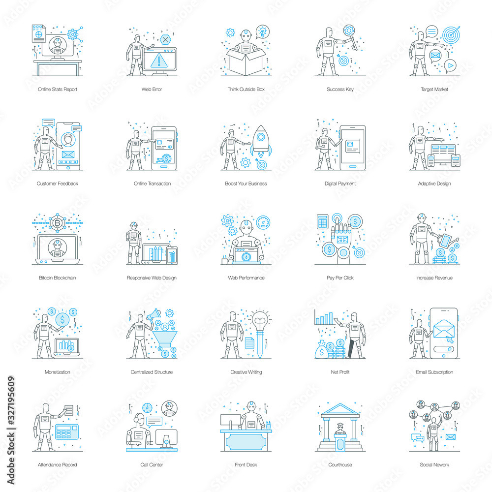 Artificial Intelligence Line Vectors Pack Artificial Intelligence Line Vectors Pack