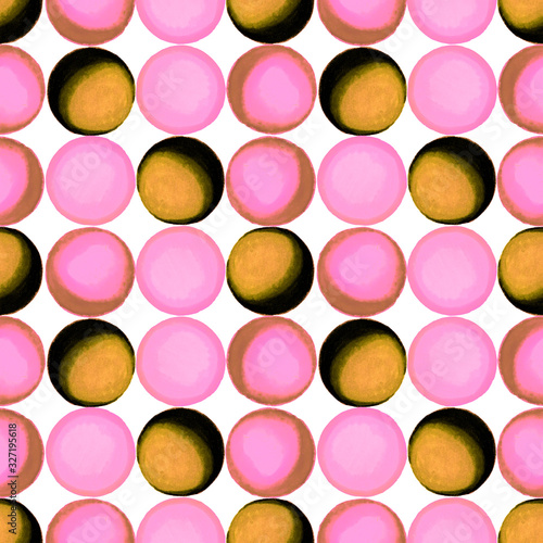 Creative seamless pattern with hand drawn circles. Geometric abstract texture. Polka dot.