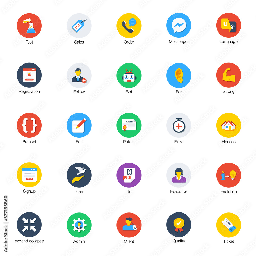 Set Of Flat Random Icons Set Of Flat Random Icons