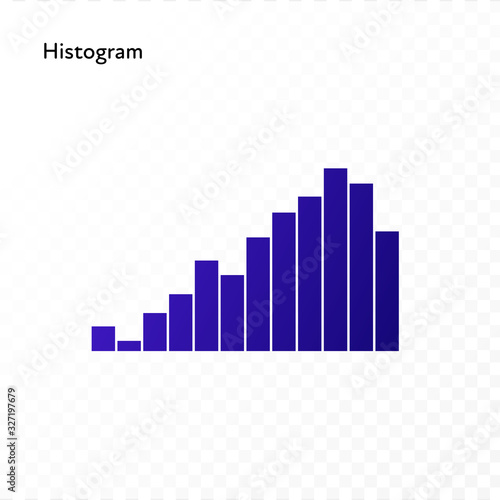 Infographic design element collection. Vector flat color illustration. Histogram of column bar isolated on white to transparent background. Design for ui  scientific poster  marketing  presentation.