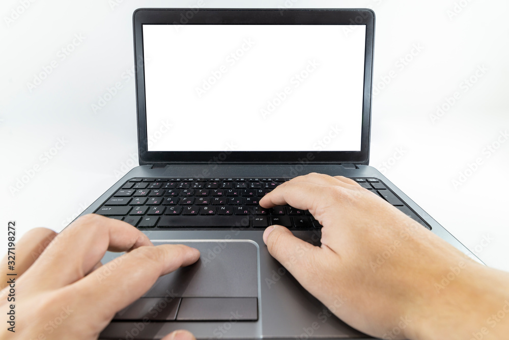 Closeup pov view of hands typing on laptop Closeup pov view of hands typing on laptop