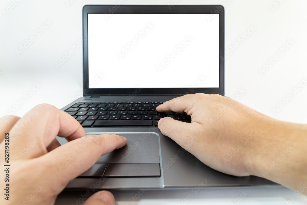 Closeup pov view of hands typing on laptop Closeup pov view of hands typing on laptop