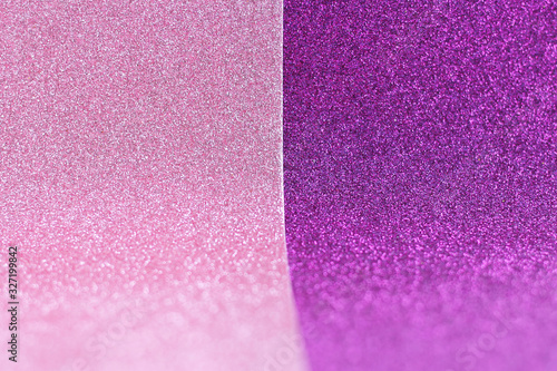 Pink and purple curved gliter paper. space for text...