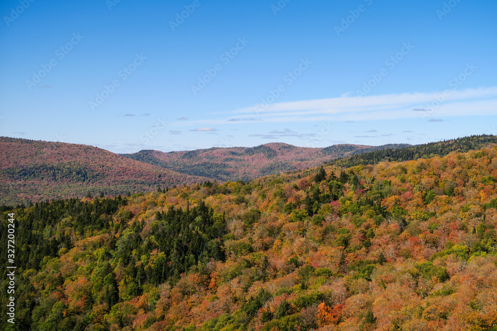 Beautiful landscape in the Mont-Tremblant national park (Quebec), in october