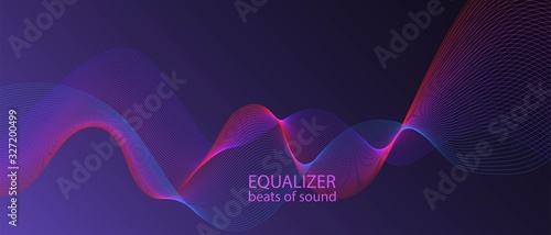 Data Fractal Slide. Blue Purple Pink Matrix Computing Banner. Punk Gradient Overlay. 