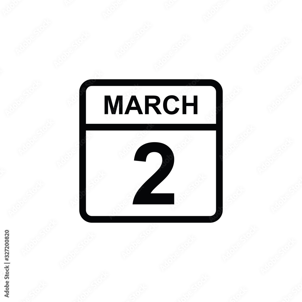 calendar - March 2 icon illustration isolated vector sign symbol calendar - March 2 icon illustration isolated vector sign symbol
