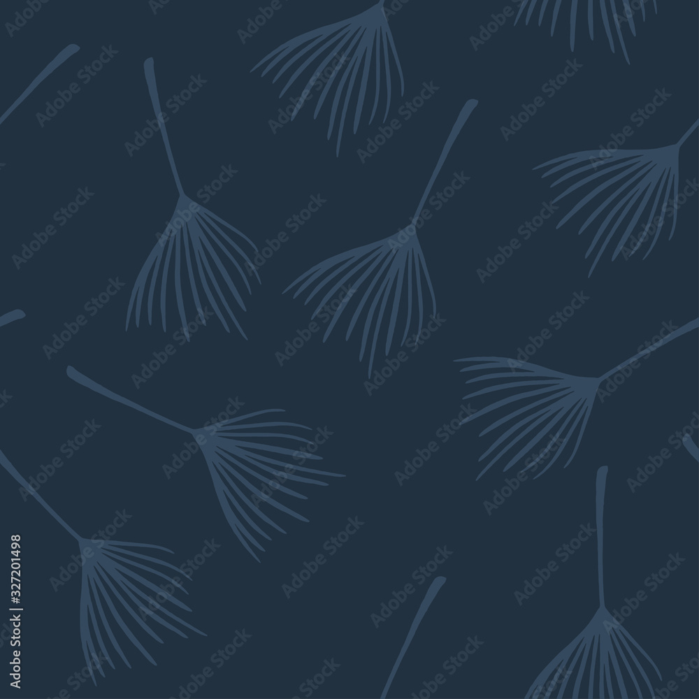 Obraz premium Modern Tropical Vector Seamless Pattern. Drawn Floral Background. Banana Leaves Monstera Dandelion Feather 