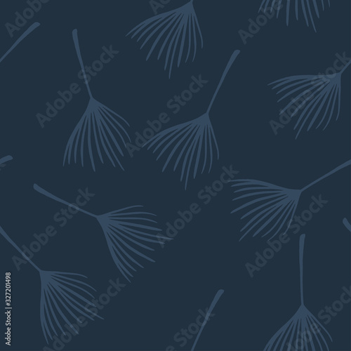 Modern Tropical Vector Seamless Pattern. Drawn Floral Background. Banana Leaves Monstera Dandelion Feather 