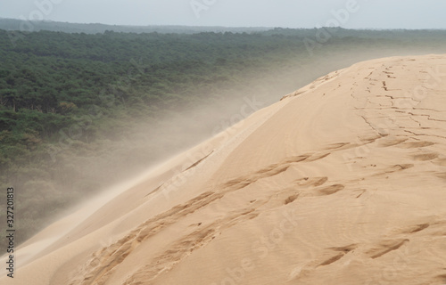 Sand storm on Dune du Pilat, Arcachon, France