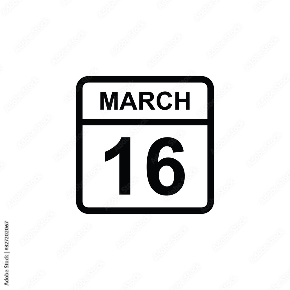calendar - March 16 icon illustration isolated vector sign symbol calendar - March 16 icon illustration isolated vector sign symbol