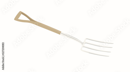 Isolated Illustration of a Garden Fork