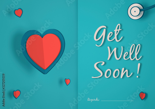 Greeting card for a sick person to get well soon