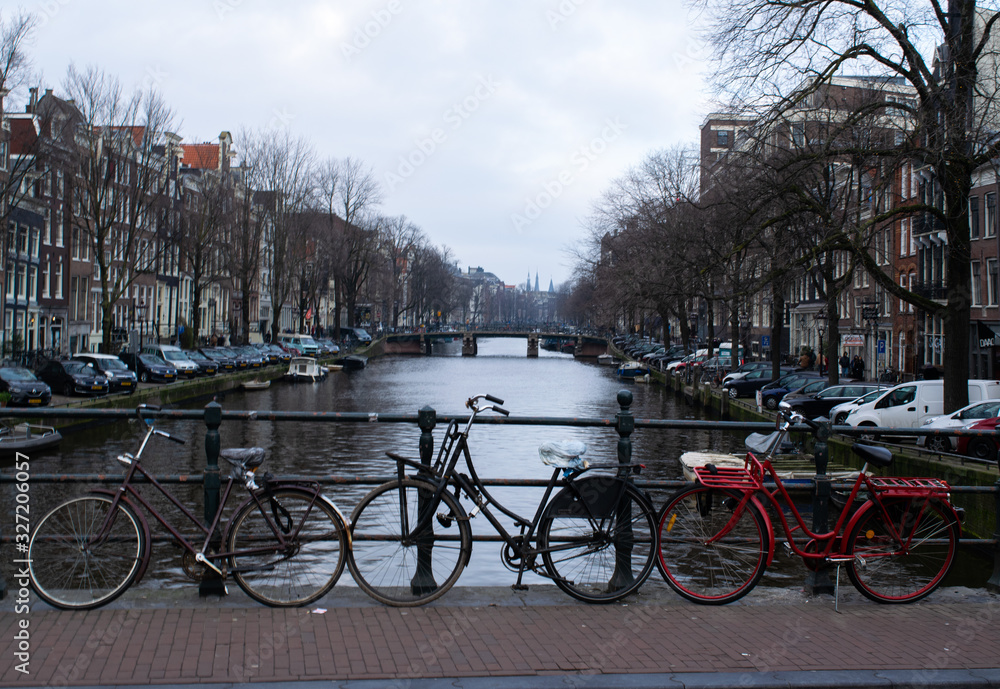 Bicycles by the canal
