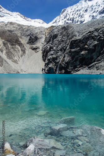 Lake 69, wonderful spot in the Huascaran National Park, Huaraz, Peruvian Andes