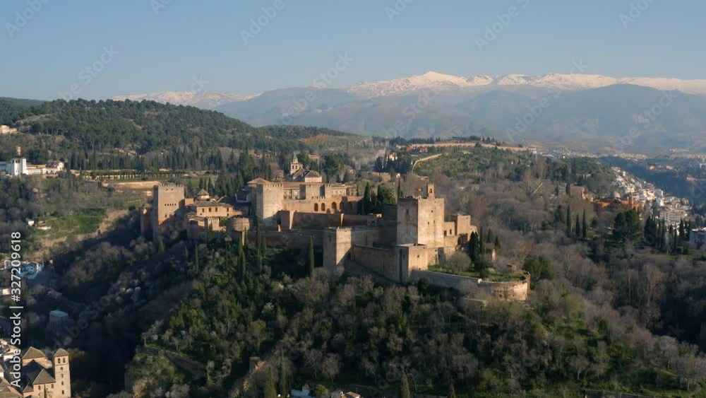 Aerial view of Alhambra Fortress in Granada Aerial view of Alhambra Fortress in Granada