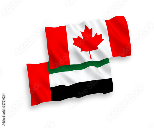 Flags of Canada and United Arab Emirates on a white background