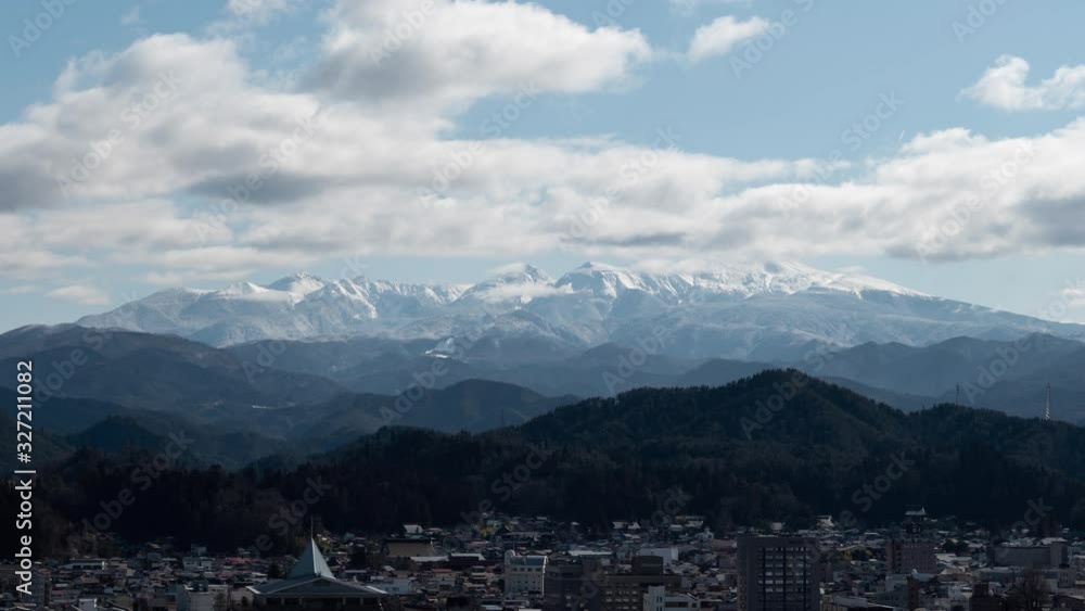 高山市アルプス展望公園 スカイパークより望む冠雪した御嶽山(タイムラプス・ズームイン) 高山市アルプス展望公園 スカイパークより望む冠雪した御嶽山(タイムラプス・ズームイン)