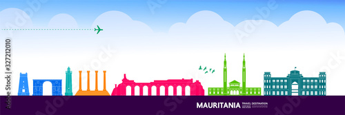 Mauritania travel destination grand vector illustration. 