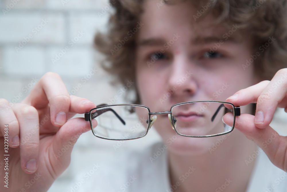 Myopia. Eye problem. Glasses to improve the quality of vision. Myopia. Eye problem. Glasses to improve the quality of vision.