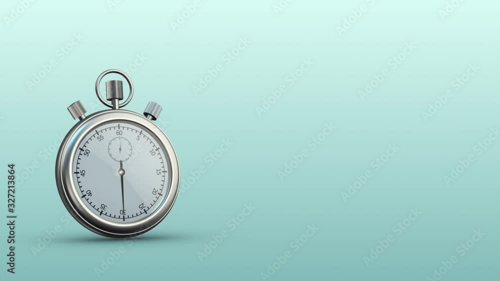 analog stopwatch che comes in from the bottom of the screen, timelapse, copy space (3d render) analog stopwatch che comes in from the bottom of the screen, timelapse, copy space (3d render)