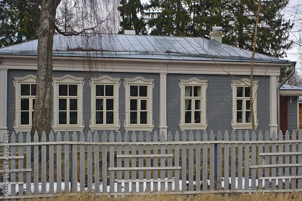 old school building in a russian village