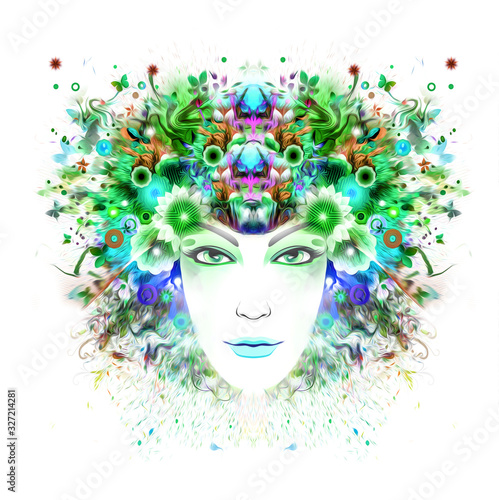 Abstract background with woman face