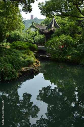 The beautiful Jichang Gardens in Huishan ancient town part of the city of Wuxi  photo