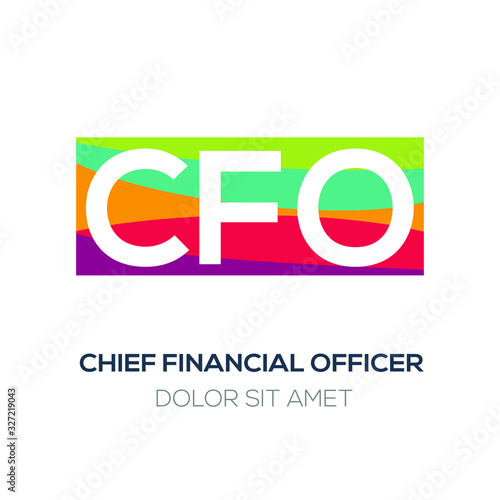 Creative colorful logo , CFO mean (chief financial officer) .