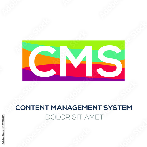 Creative colorful logo , CMS mean (content management system) .