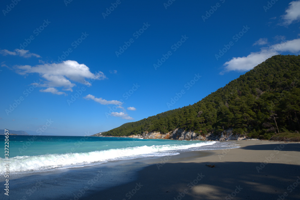 Skopelos island , the beach of Kastani Greece. Skopelos island , the beach of Kastani Greece.