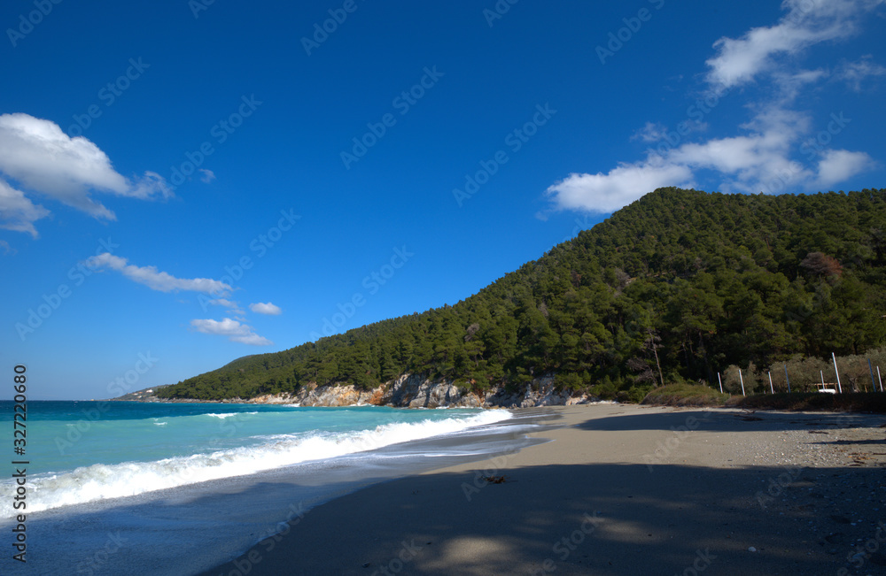 Skopelos island , the beach of Kastani Greece. Skopelos island , the beach of Kastani Greece.
