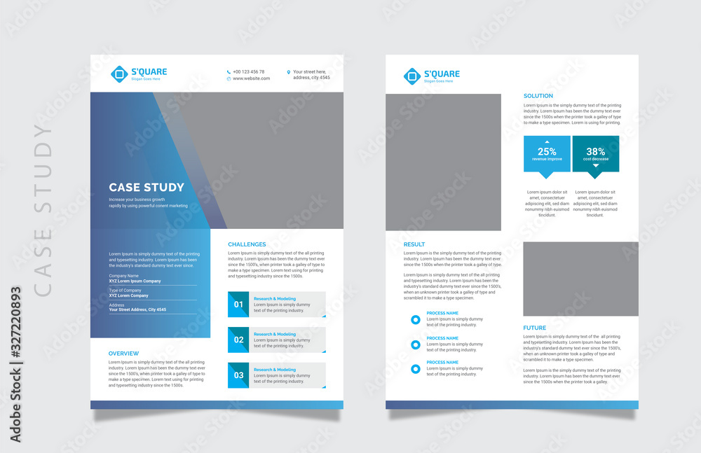 case study template with minimal design