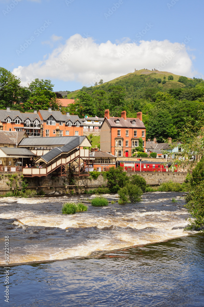 The Welsh town of Llangollen in North Wales UK