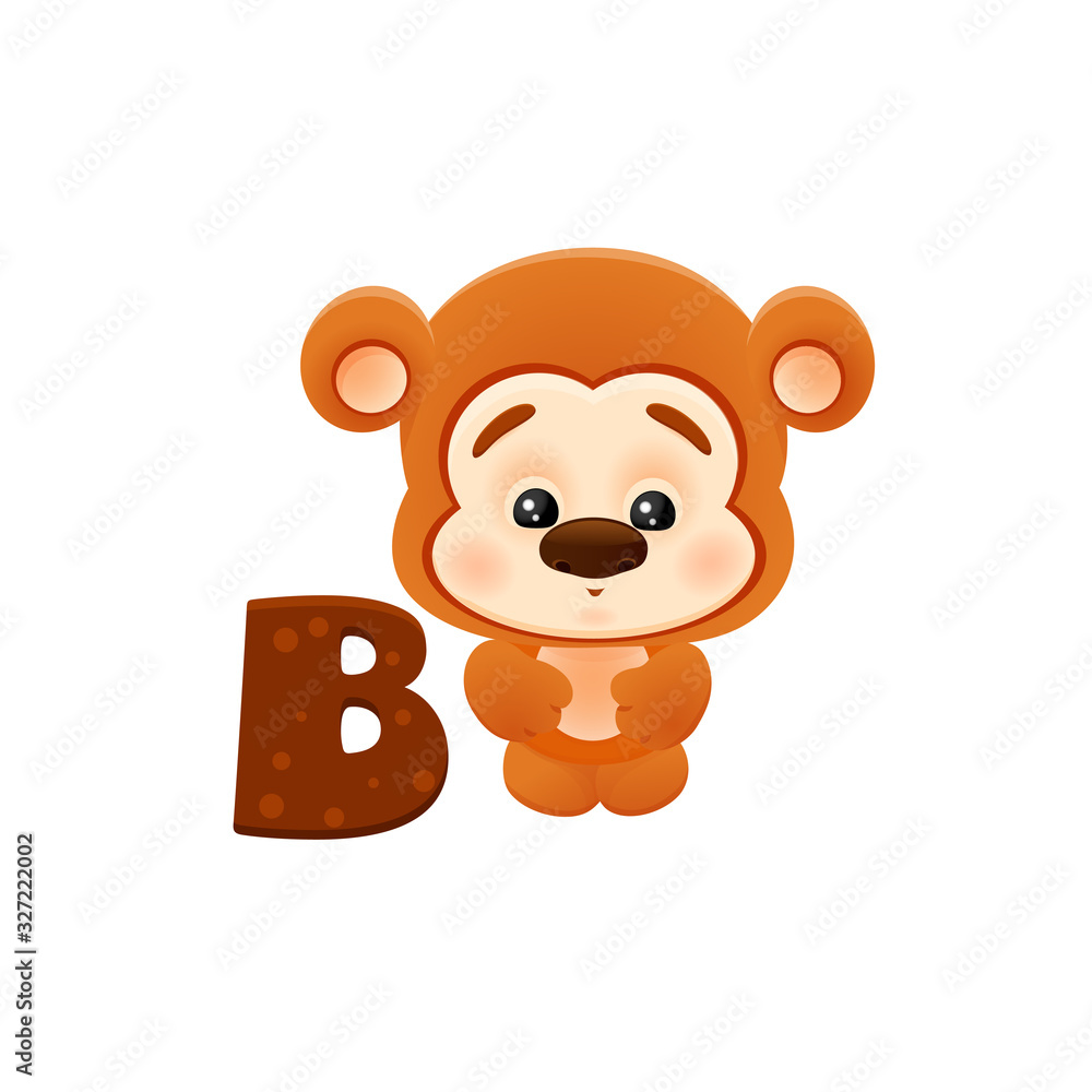 cute bear cub vector icon isolated on white background, brown bear cub, illustration for children cute bear cub vector icon isolated on white background, brown bear cub, illustration for children