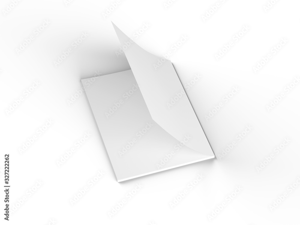 Open magazine with a glued binding. Vertical A4 format. 3d illustration. Open magazine with a glued binding. Vertical A4 format. 3d illustration.