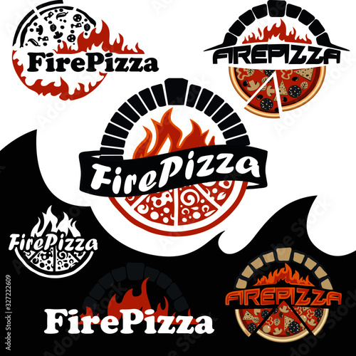 italian hot pizza oven logo
