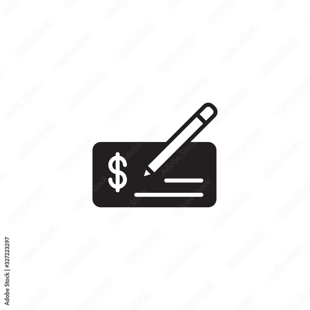 Vector illustration of bank check with golden pen and signature. Cheque icon. Money check vector icon, invoice symbol. Vector illustration of bank check with golden pen and signature. Cheque icon. Money check vector icon, invoice symbol.