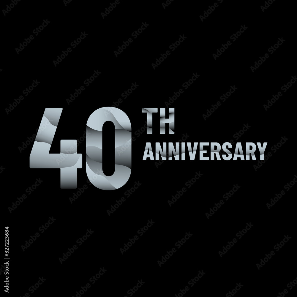 Paper cutting 40 year anniversary template design vector eps 10 Paper cutting 40 year anniversary template design vector eps 10