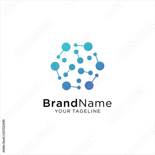 Modern Abstract Circle Technology logo template,Advanced analysis data base Logo symbol. Development of artificial intelligence sign. Abstract innovative high tech logo template. Colorful round