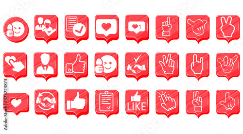 Set of fun icons for social networks