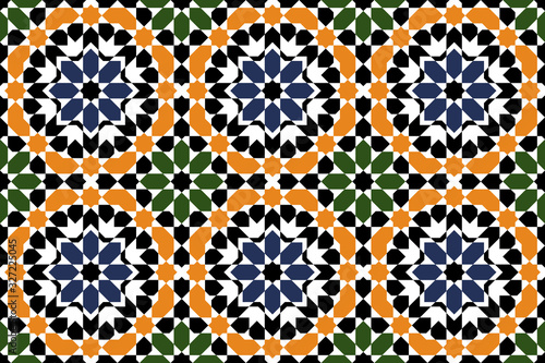 Geometrical Islamic Seamless Pattern for decoration greeting card or interior. Vector Illustration.