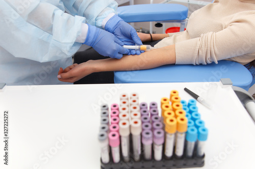 Nurse taking Real Blood samples