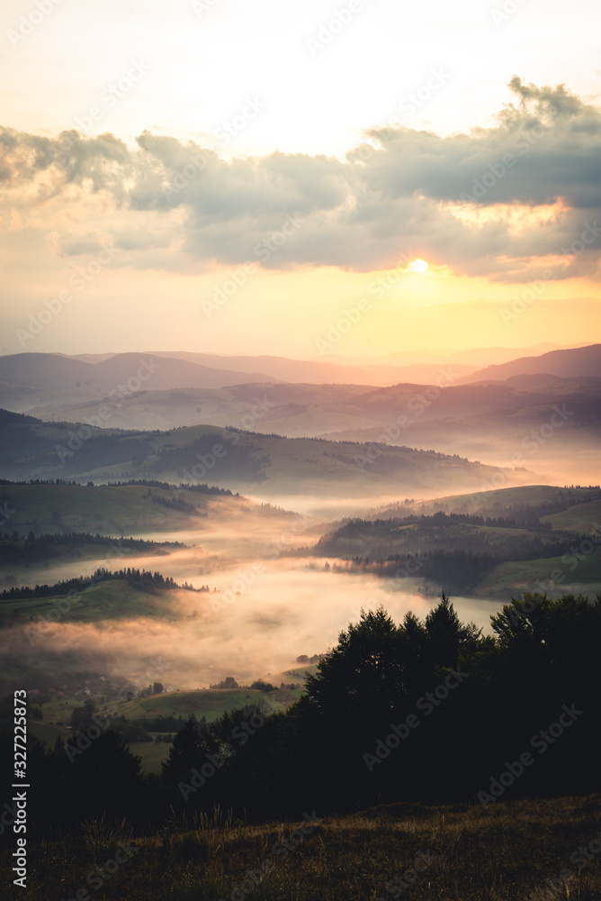 Beautiful view in the Carpathian mountains