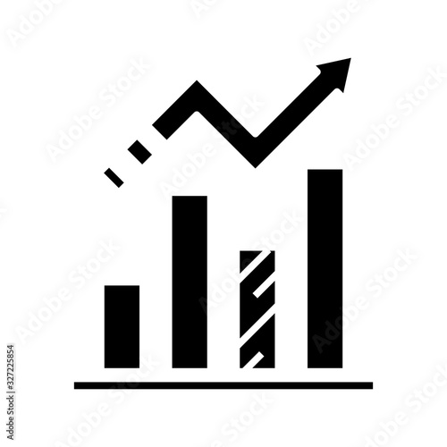 Gainers black icon, concept illustration, vector flat symbol, glyph sign.