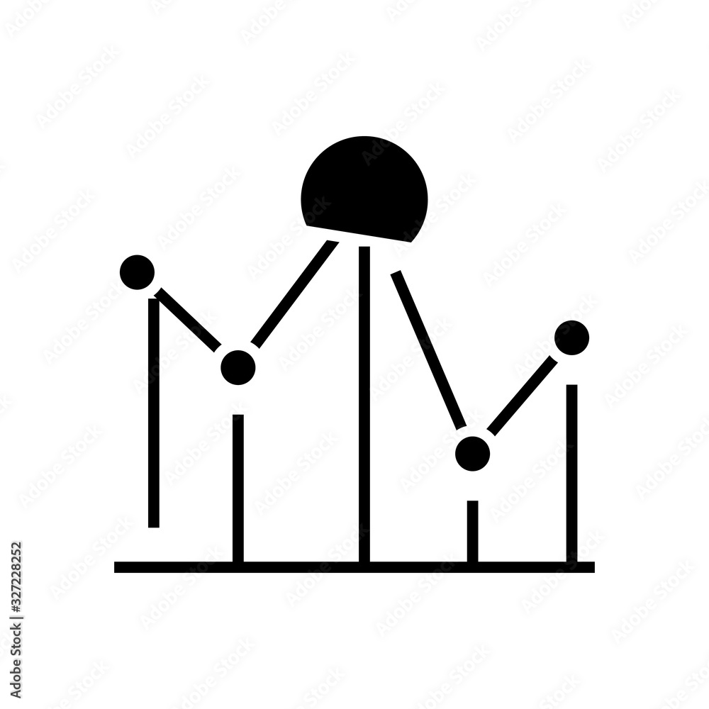 Dot plot black icon, concept illustration, vector flat symbol, glyph sign. Dot plot black icon, concept illustration, vector flat symbol, glyph sign.