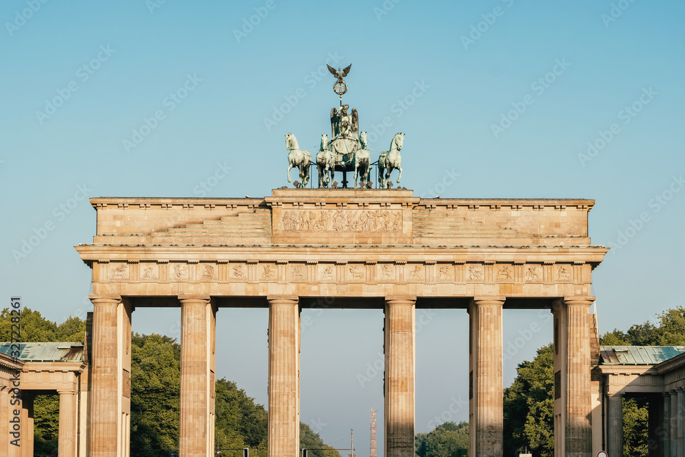 Brandenburg gate close-up in Berlin