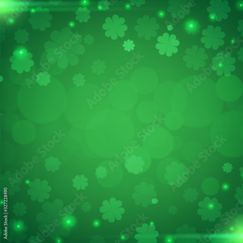 Vector Illustration of a St. Patrick's Day green  clover leaves background