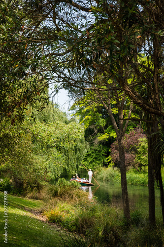 Quadro em tela punting on the avon in christchurch new zealand