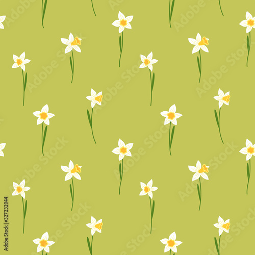 spring vector pattern with daffodils