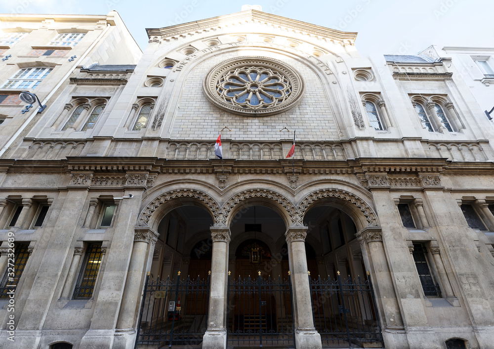 Buffault synagogue, Paris. France. It is located in Faubourg Montmartre quarter.